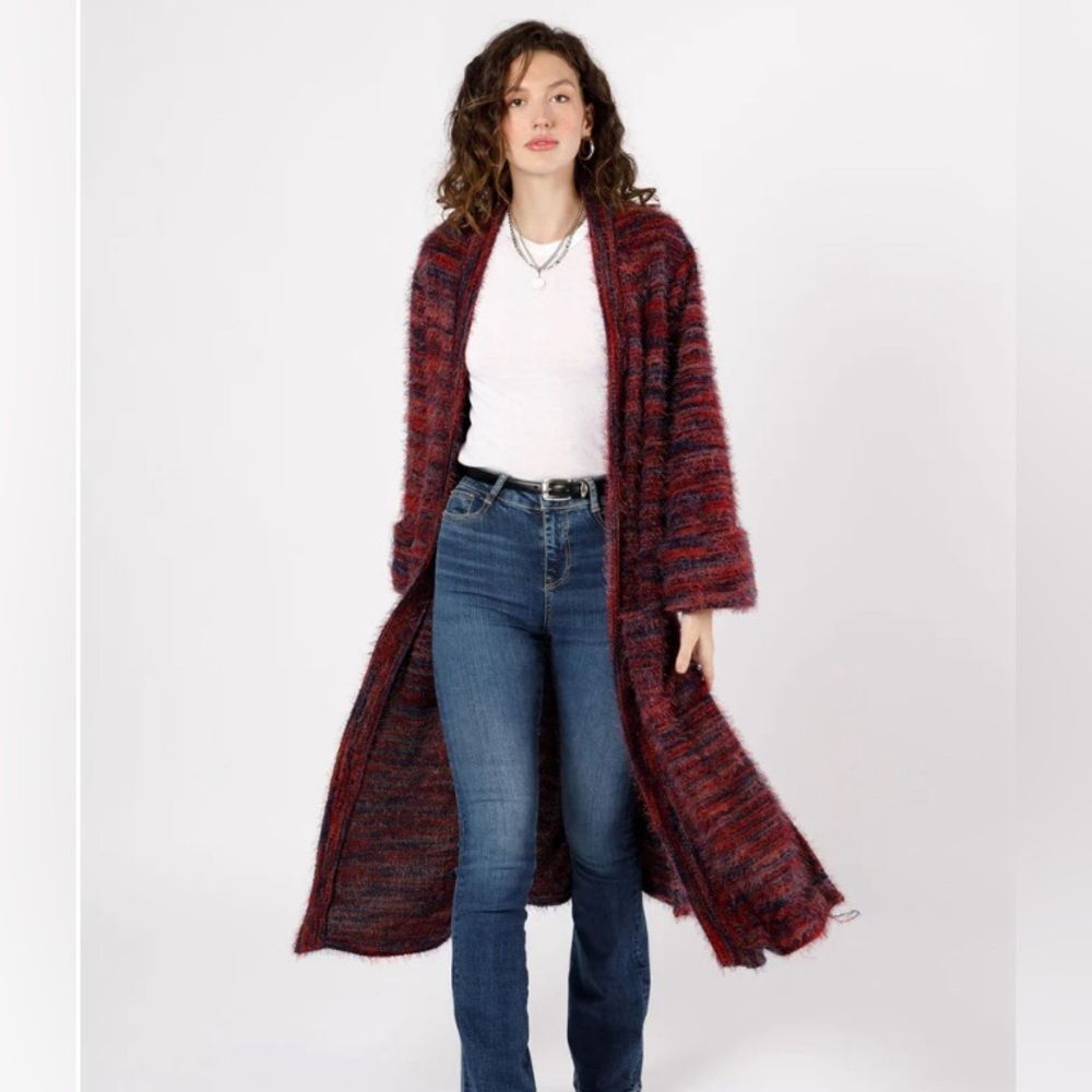 NWT Band of Gypsies Band of the Free Sunset Blvd. Duster Cardigan Sweater Sz XS